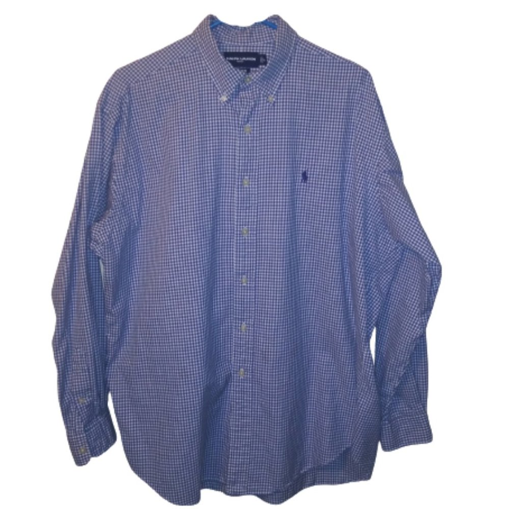 Ralph Lauren Golf Tilden Checked Button Long Sleeve Shirt L